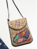 Hand-made Beaded Faux Leather Mini Purse Hand-made Beaded Faux Leather Mini Purse